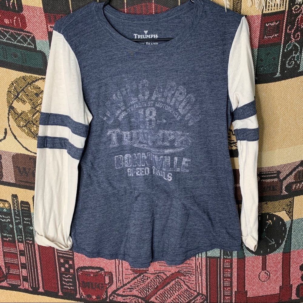 Lucky Brand Triumph Motorcycle graphic Shirt Size S